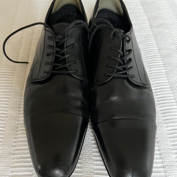 Aldo Men's Black Leather Oxford Dress Shoes - Picture 2 of 9